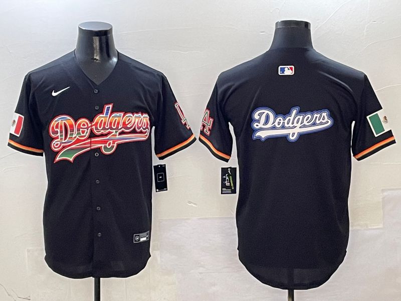 Men Los Angeles Dodgers Blank Black rainbow Nike 2025 MLB Jersey style 13